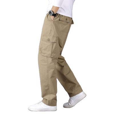 China 95 big big 2022 autumn anti-static men's spring cotton patch pocket mid-waist casual men's cargo machining loose pants for sale