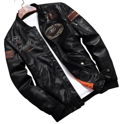 China New viable young men's leather jacket self-cultivation jacket motorcycle leather jacket for sale