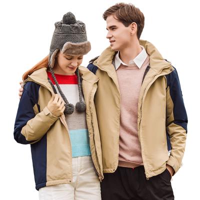 China 2021 Couple Viable Outdoor Jackets Plus Size Plus Fleece Jacket Thickening Warm And Windproof Winter Jacket for sale