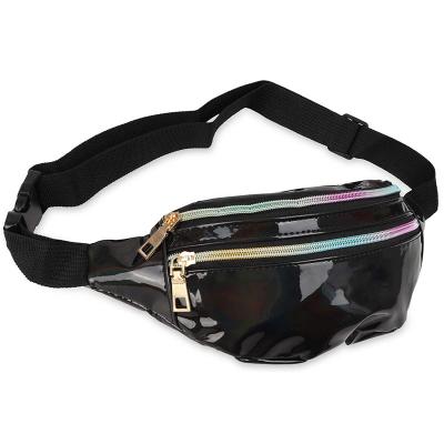 China Shiny Women Fanny Packs Girls Waist Bag Waterproof Bum Adjustable Strap Water Proof Waist Bag for sale