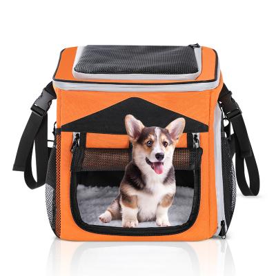 China Travel Pet Recycling Bag Front Folding Carrier Dog Cat Bag Portable Bicycle Workout Pet Carrier Bag Viable for sale