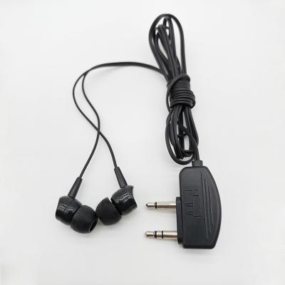 China Airline Comfortable Cheap Retractable Earphone Foldable 2 Wire Plugs Disposable Earphone for sale