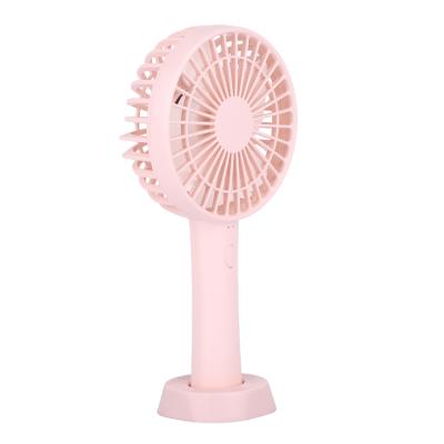 China Customized Logo 2021 Popular 5v White/Pink Fan Small Mini Fan Stand Mini Handheld Portable for sale