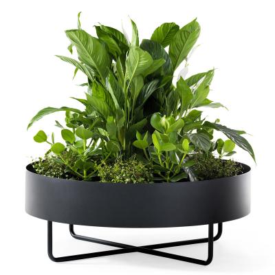 China Large Minimalist Round Metal Plant Planter Indoor Plant Pot Corner Plant Stand for sale