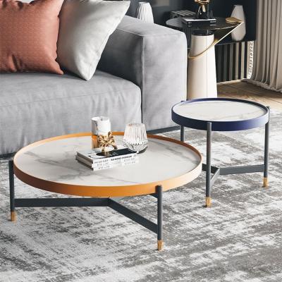 China Large Design Contemporary Round Nesting Coffee Table Set Marble Top Coffee Table For Living Room Center for sale