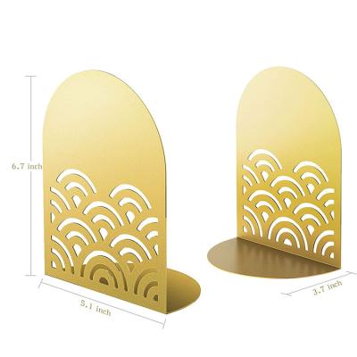 China Decorative Metal Golden Book Ends Book Ends Book Ends Metal Bookends For Home Decoration for sale