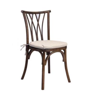 China Farmhouse Solid Wood Stacking New Cross Back Chair for sale