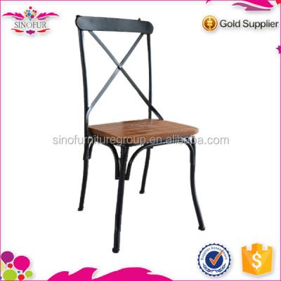 China Farmhouse Metal X Cross Back Dining Chair for sale