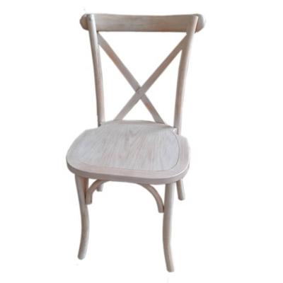 China Stackable limewash cross chair back whitewash for sale