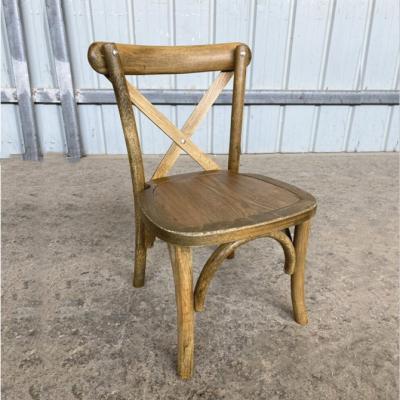 China Farmhouse Sinofur Wooden Back Dining Cross Children's Chair for sale