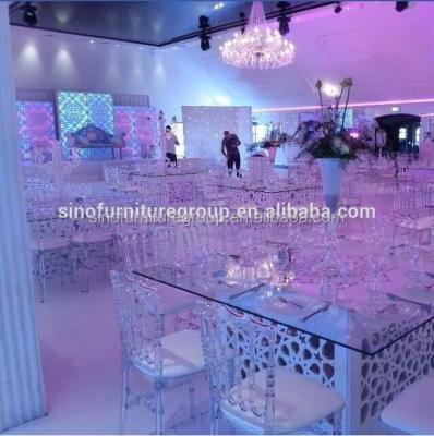 China PANEL New Design Glass Dining Table, Wedding Table Decoration for sale