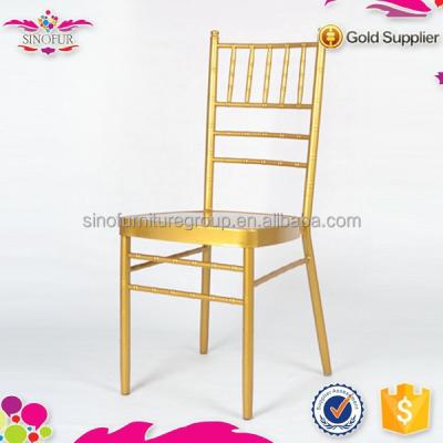 China Hotel Qindao Brand New Sinofur Chair Stacking Aluminum Gold Frame Selling Chiavari Chair for sale