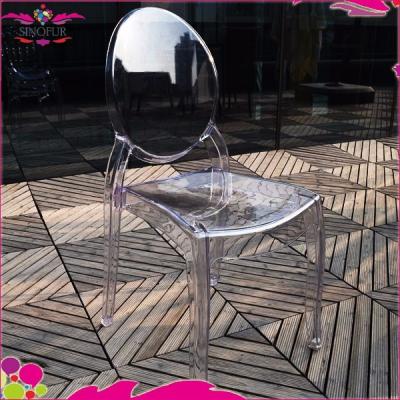 China New Design Modern Mirage Crystal Plastic Polycarbonate Resin Louis French Chair for sale