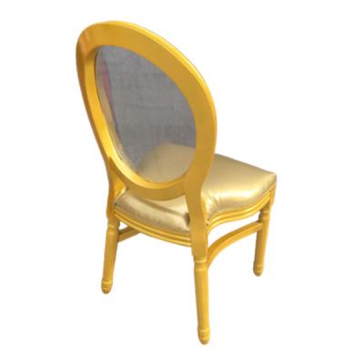 China Wholesale Price Modern Hotel Wedding Furniture Wood Louis Chairs With Transparent Back With PU Cushions for sale