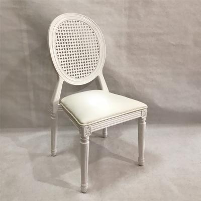 China Modern Qingdao Sinofur Louis Plastic White Stackable Dining Chair for sale