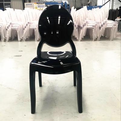 China Modern Wholesale Black Acrylic Polycarbonate Louis Dining Chair for sale