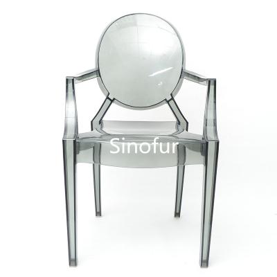 China Modern hot sale popular smoke color stackable armchairs for sale