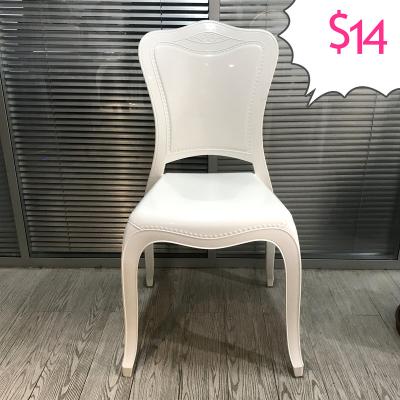 China Big Sale Modern Cheap One Piece White Stack Dining Plastic Chair for sale