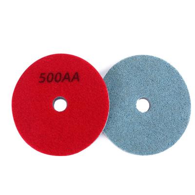 China 4inch D100mm 500grain Microfiber Diamond Wet Polishing Pads Non Woven Stone Polishing Tools for sale