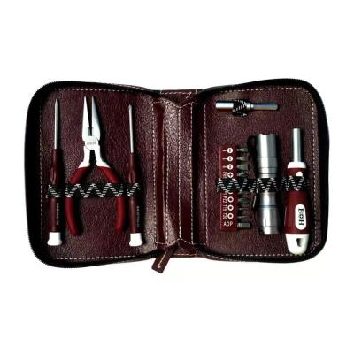 China 17pcs Mini Household Tool Kit Tool Kit With Leather Bag Promotion Tool Kit for sale