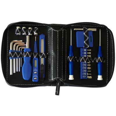 China High Quality 27pcs Household Tool Kit Gift Set Tool Kit With Leather Bag For Promotion Tool Kit Set for sale