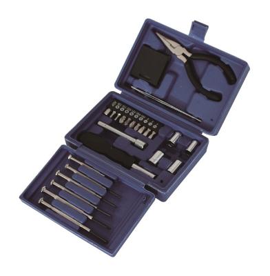 China 25pcs Household Tool Kit Mini Hot Selling Promotional Hand Repair Household With Plastic Box Tool Bag Tool Kit for sale