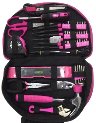 China 69pcs Household Women Tool Kit With Lady Bag Tool Kit Pink Set for sale