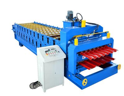 China Roof Tile Double Layer Hotels Glazed Roof Sheet Roll Forming Machine Metal Roofing Roll Forming Machine for sale