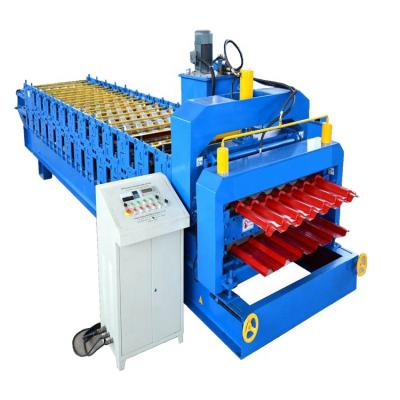 China Building Material Shop Glazed Roof Tile Double Layer Roof Sheet Roll Forming Machine for sale