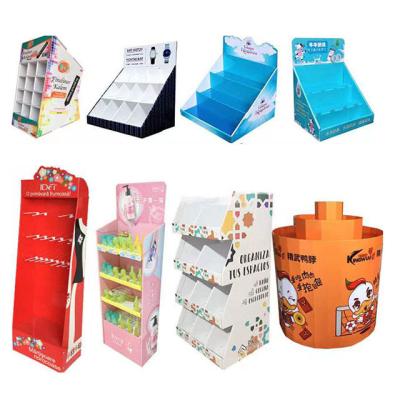 China Deploying Merchandise Custom Printing Recyclable Corrugated Paper Cardboard Display Stand Rack For Shopping Mall for sale