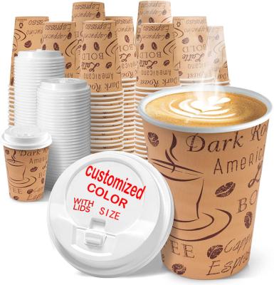 China 6oz 12oz Ripple Recyclable Paper Cup, Double Wall Paper Cup For Hot Drinks, Custom Disposable Printed Paper Coffee Cup With Lid for sale