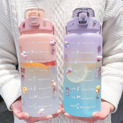 China 2L TC water bottle botella de agua viable motivation color changing cups termos de agua gym water bottles for sale