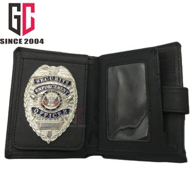 China Europe 12 Years Factory Custom Metal Military Badge With Wallet Leather Holder for sale