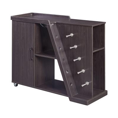 China Other Kitchen Furniture Large Capacity Movable Wooden Kitchen Island With Wine Rack for sale