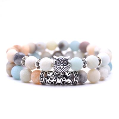 China Natural Stone Bracelet Piedra Crystal Quartz Beads Night Owl Stone Bohemia Multicolor Stone Jewelry Wholesale Magnetic Therapy for sale