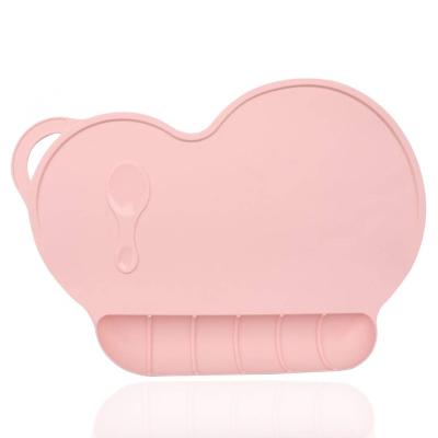 China Sustainable Food Catching Baby Place Mat Non-Slip Food Grade Silicone Place Mats For Kids Baby Toddler for sale