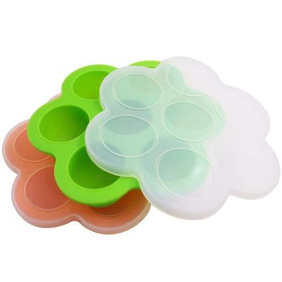 China 100% Food Grade BPA Silicone Baby Food Storage Containers And Sustainable Freezer Trays With Lid for sale