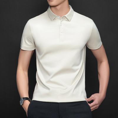 China 2022 summer hot sales comfortable men's white short sleeve high quality 100% cotton polo shirt anti-wrinkle for men for sale