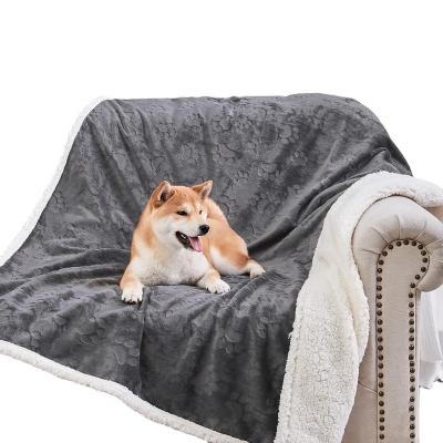 China Custom Thick Sherpa Fleece Waterproof Pet Dog Bed Throw Heating Blanket for sale