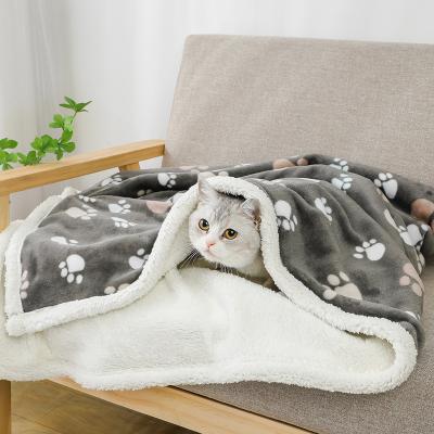 China Pet Products Thick Sherpa Fleece Dog Bed Throw Warming Waterproof Blanket for sale