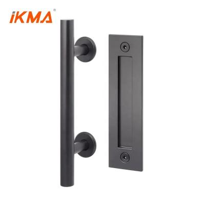 China 304 Stainless Steel Modern High Quality Polished Black Glass Wooden Door Handles Ladder Pull Handle Sliding Door for sale