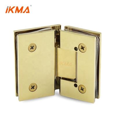 China 135 Degree Modern Brass Stain Gold Adjust Concealed 10mm Interior Bathroom Swing Spring Door Glass Shower Hinge for sale