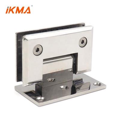 China IKMA Modern 180 Degree Brass Glass To Flange Glass Black Shower Swing Open Door Hinge for sale