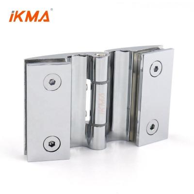 China IKMA Modern 180 Degree Brass Glass To Flange Glass Black Shower Swing Open Door Hinge for sale