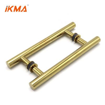 China 2021 Modern Canadian American TOP 6/8 Inch Polished Gold Brass Shower Ladder Round Glass Door Handles Bathroom Pull for sale