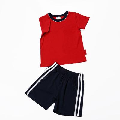 China Children casual wears 2021 boutique summer boy clothes two-piece T-shirt and shorts kids clothing set for sale