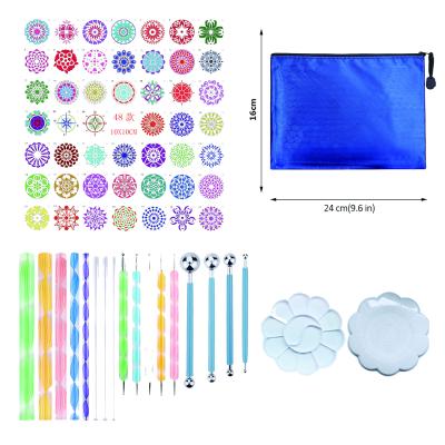 China Mandala Dotting Tools Set Stenciling Brushes Ball Stylus Painting Tray For Rocks Painting Dotting Nail 23.5X18cm for sale