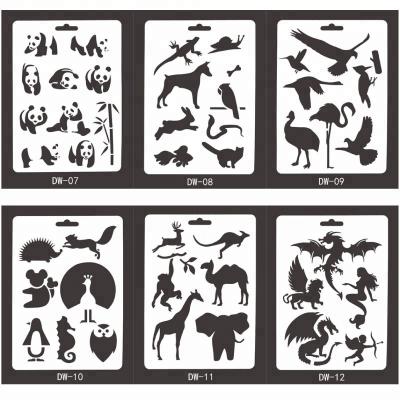 China New Kids Education Style Bird Shape Plastic Drawing Stencils/DIY Drawing And Education Animals Stencils for sale