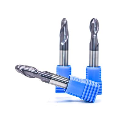 China 2 Carbide Flutes Good Quality Tungsten Carbide Ball Nose End Mill Cutter / Carbide End Mills for sale