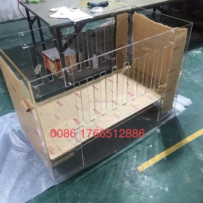 China Customized Clear Acrylic Crib Eco-friendly Acrylic Crib Baby Crib With Canopy for sale